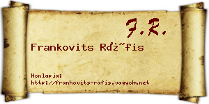 Frankovits Ráfis névjegykártya